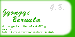 gyongyi bernula business card